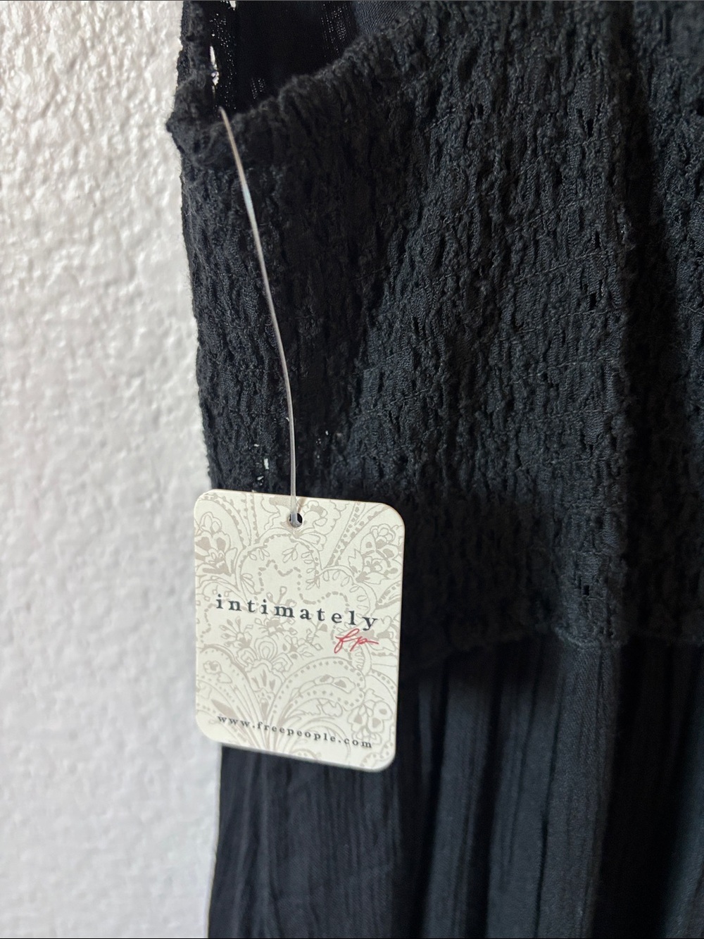 $128 NWT Free People Intimately Adella Strappy Black Lace Maxi Dress - Picture 9 of 10